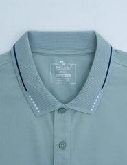 Áo polo nam mắt chim cổ dệt jacquard thêu tay