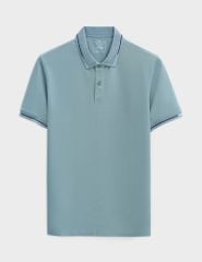 Áo polo nam mắt chim cổ dệt jacquard thêu tay
