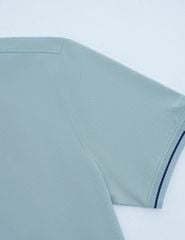 Áo polo nam mắt chim cổ dệt jacquard thêu tay