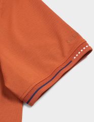 Áo polo nam mắt chim cổ dệt jacquard thêu tay