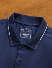 Áo polo nam mắt chim cổ dệt jacquard thêu tay