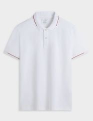 Áo polo nam mắt chim cổ dệt jacquard thêu tay