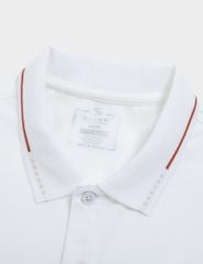 Áo polo nam mắt chim cổ dệt jacquard thêu tay