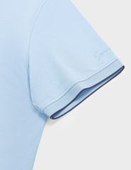 Áo polo nam mắt chim line bo cổ thêu logo tay