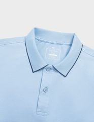 Áo polo nam mắt chim line bo cổ thêu logo tay