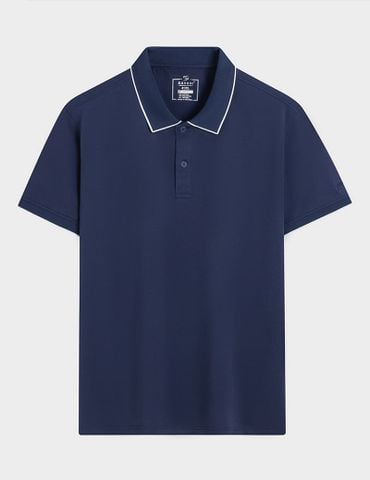 Áo polo nam mắt chim line bo cổ thêu logo tay