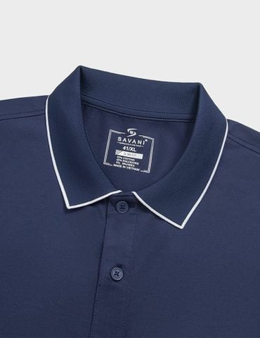 Áo polo nam mắt chim line bo cổ thêu logo tay