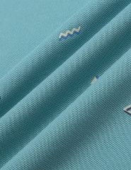 Áo polo nam mắt chim thêu tay hình in thân trước