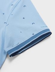 Áo polo nam mắt chim thêu tay hình in thân trước