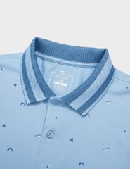 Áo polo nam mắt chim thêu tay hình in thân trước