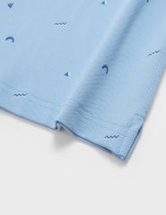 Áo polo nam mắt chim thêu tay hình in thân trước