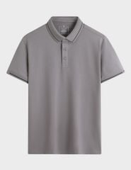 Áo polo nam ngắn tay cổ rib phối line