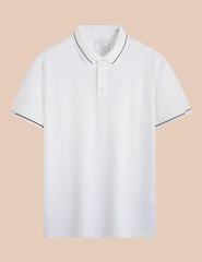 Áo polo nam ngắn tay cổ rib phối line