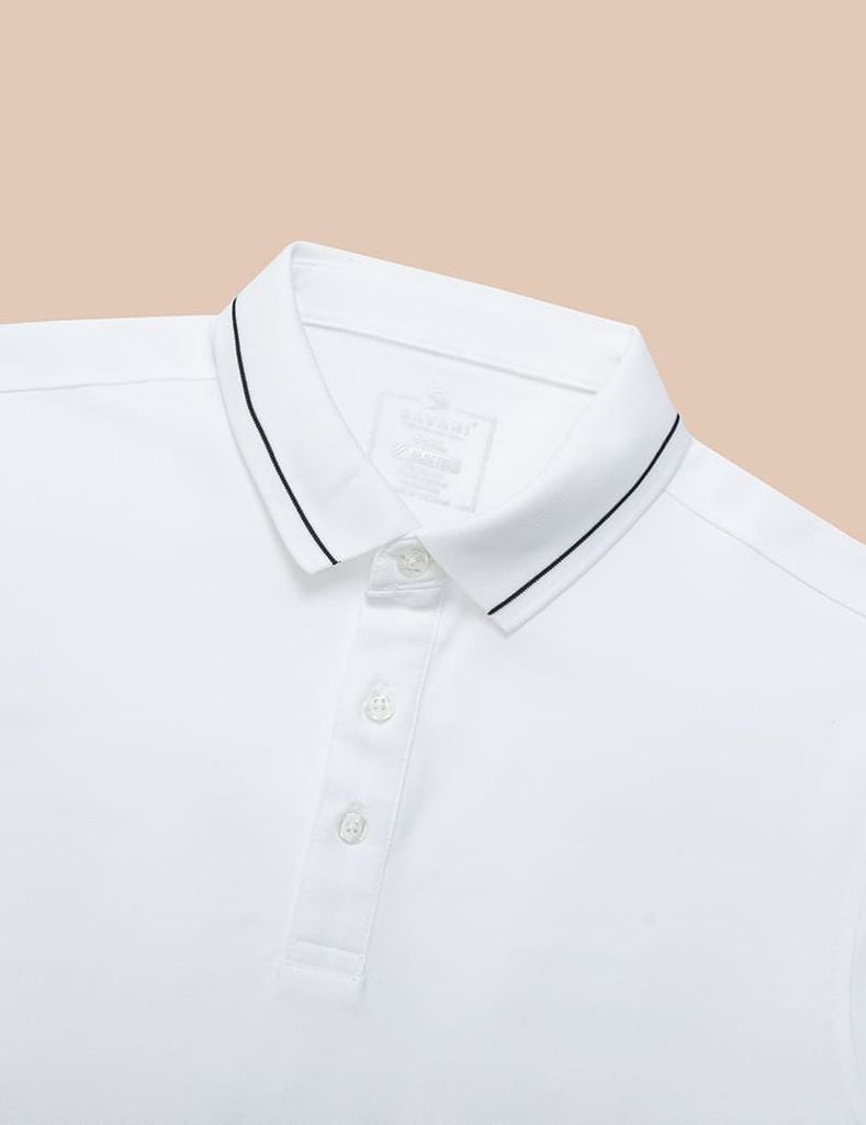Áo polo nam ngắn tay cổ rib phối line