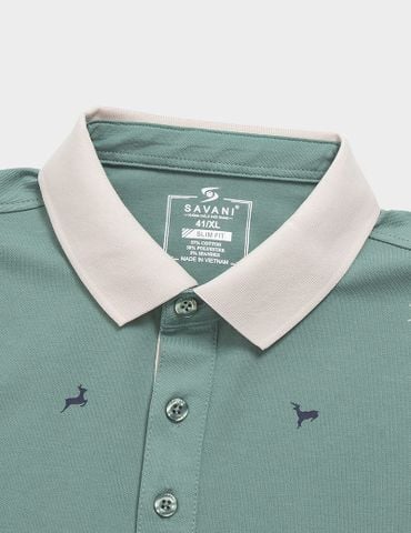 Áo polo nam ngắn tay phối cổ