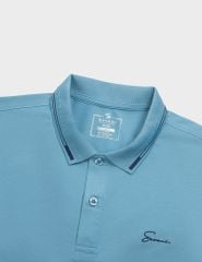 Áo polo nam mắt chim cổ dệt thêu logo ngực