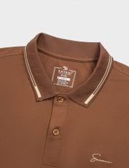 Áo polo nam mắt chim cổ dệt thêu logo ngực