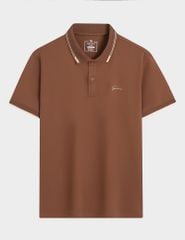 Áo polo nam mắt chim cổ dệt thêu logo ngực