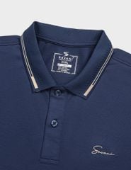 Áo polo nam mắt chim cổ dệt thêu logo ngực