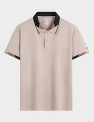 Áo polo nam mắt chim cổ dệt phối thêu logo tay