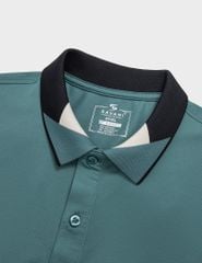 Áo polo nam mắt chim cổ dệt phối thêu logo tay