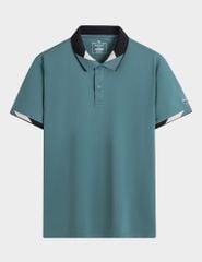 Áo polo nam mắt chim cổ dệt phối thêu logo tay