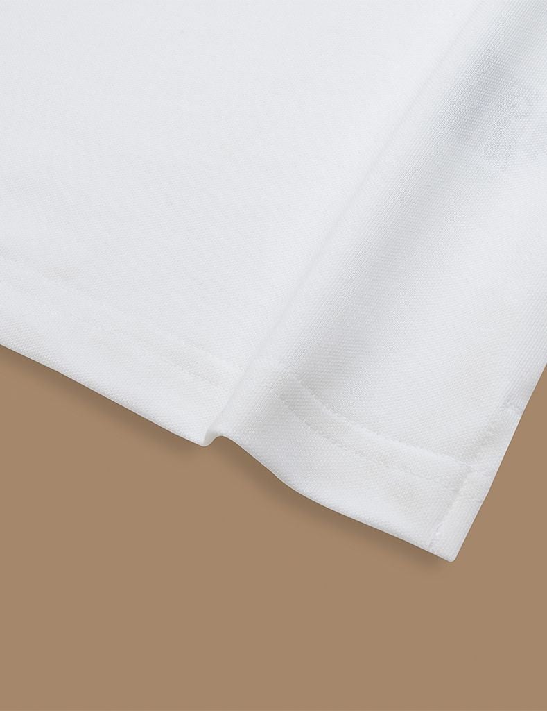 Áo polo nam mắt chim cổ dệt phối thêu logo tay