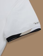 Áo polo nam mắt chim cổ dệt phối thêu logo tay
