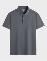 Áo polo nam thể thao cổ cắt ép logo bo tay