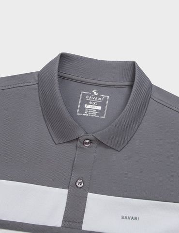 Áo polo nam mắt chim phối ngang ngực