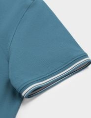 Áo polo nam ngắn tay cổ dệt họa tiết phối màu