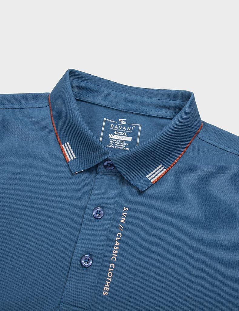 Áo polo ngắn tay nam cổ dệt in logo
