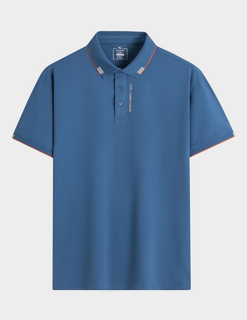 Áo polo ngắn tay nam cổ dệt in logo