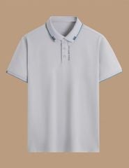 Áo polo ngắn tay nam cổ dệt in logo
