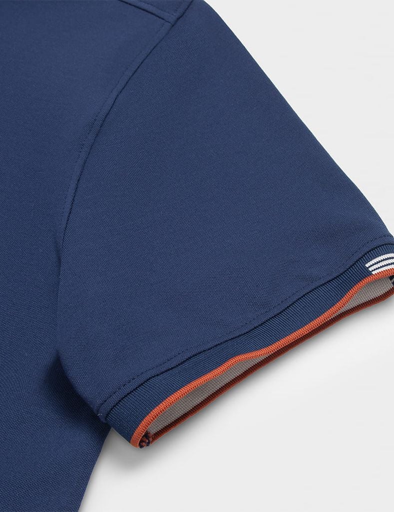 Áo polo ngắn tay nam cổ dệt in logo
