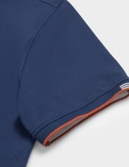 Áo polo ngắn tay nam cổ dệt in logo