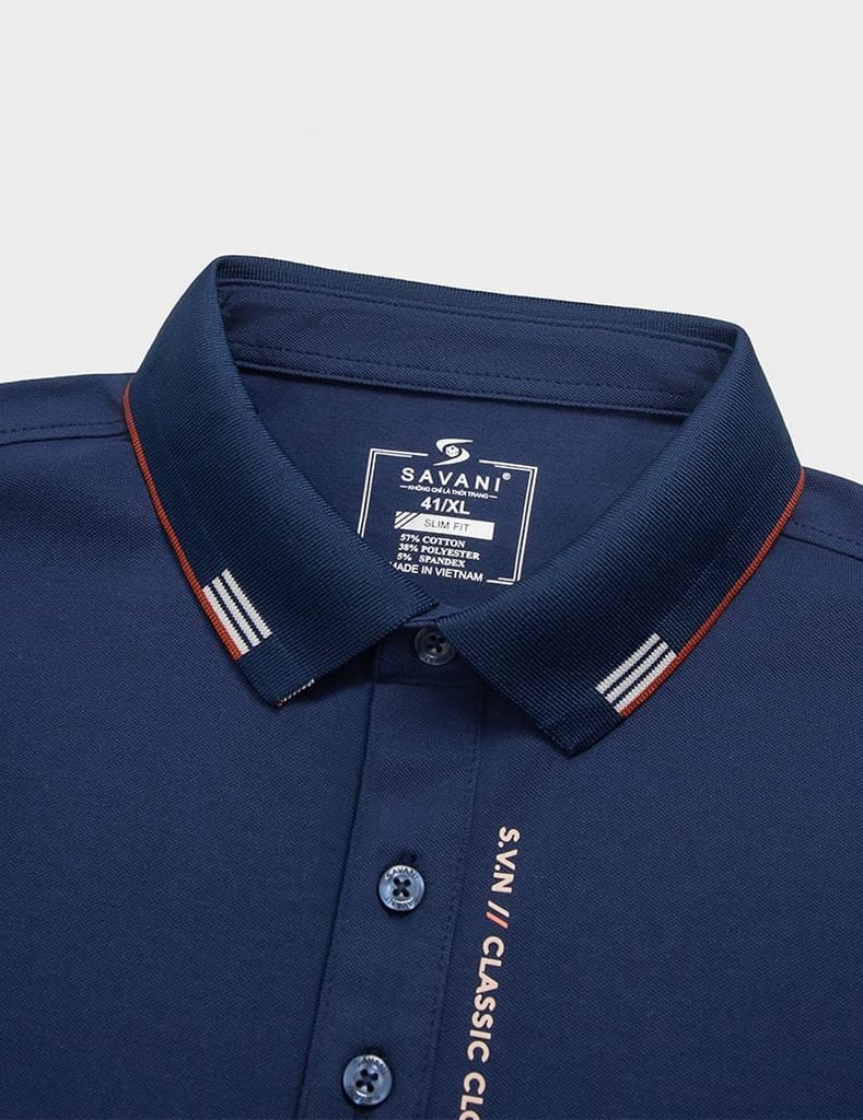 Áo polo ngắn tay nam cổ dệt in logo