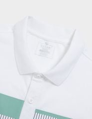 Áo polo ngắn tay nam cổ rib in ngang ngực
