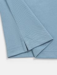 Áo polo nam ngắn tay cổ dệt in ngang ngực