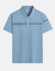 Áo polo nam ngắn tay cổ dệt in ngang ngực