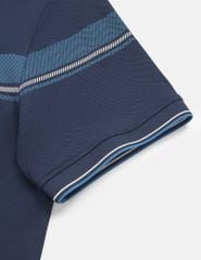 Áo polo nam ngắn tay cổ dệt in ngang ngực