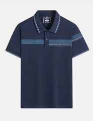 Áo polo nam ngắn tay cổ dệt in ngang ngực