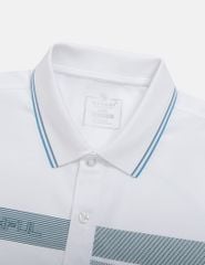Áo polo nam ngắn tay cổ dệt in ngang ngực