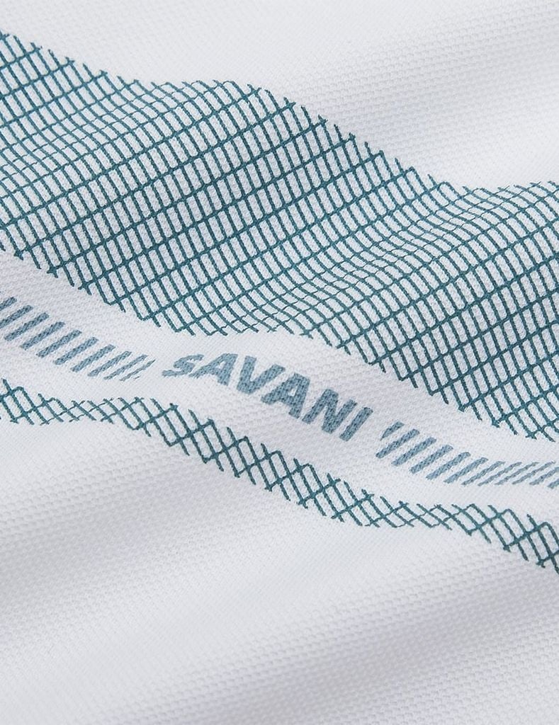 Áo polo nam ngắn tay cổ dệt in ngang ngực