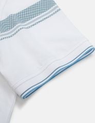Áo polo nam ngắn tay cổ dệt in ngang ngực