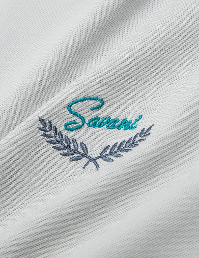 Áo polo nam ngắn tay cổ dệt phối line thêu ngực