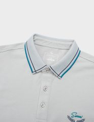 Áo polo nam ngắn tay cổ dệt phối line thêu ngực