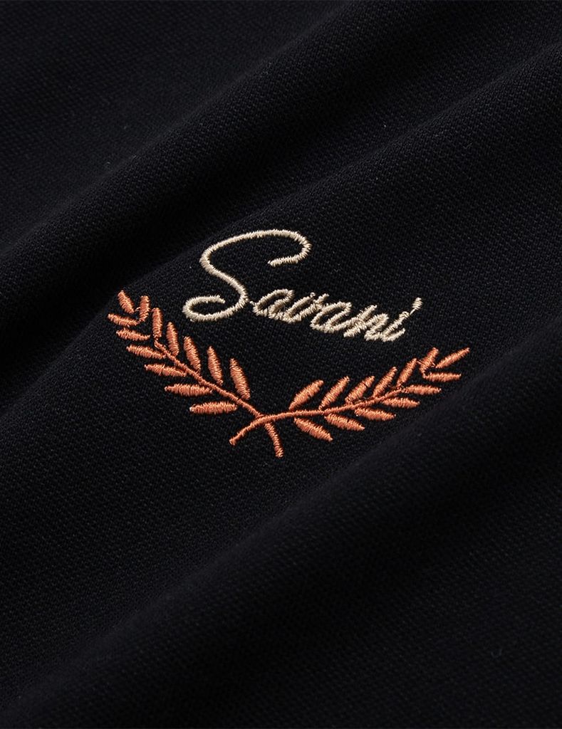 Áo polo nam ngắn tay cổ dệt phối line thêu ngực