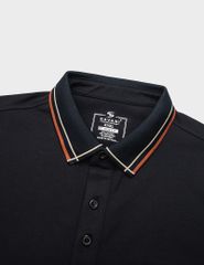 Áo polo nam ngắn tay cổ dệt phối line thêu ngực