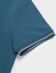 Áo polo nam ngắn tay cổ dệt phối line thêu ngực